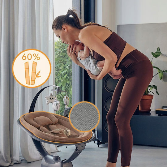 Lionelo Elektrisch Baby Relax Blossom mit Musik Pink Mauve für Kind bis 9kg