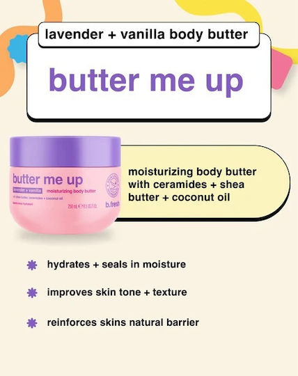 B.Fresh Feuchtigkeitsspendende Körperbutter mit Sheabutter & Kokosnuss Parfüm 250ml