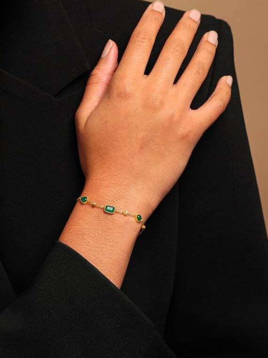 AEC Paris Women's Steel Chain Bracelet Gold Plated 14cm