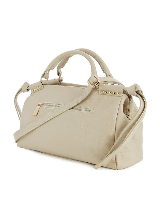 Leather Women's Bag Crossbody Beige