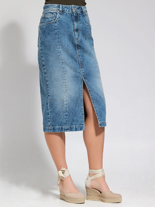 Fustă Denim Maxi Albastră