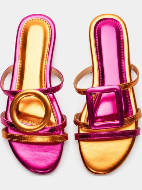 Women's Flat Sandals in Fuchsia Color