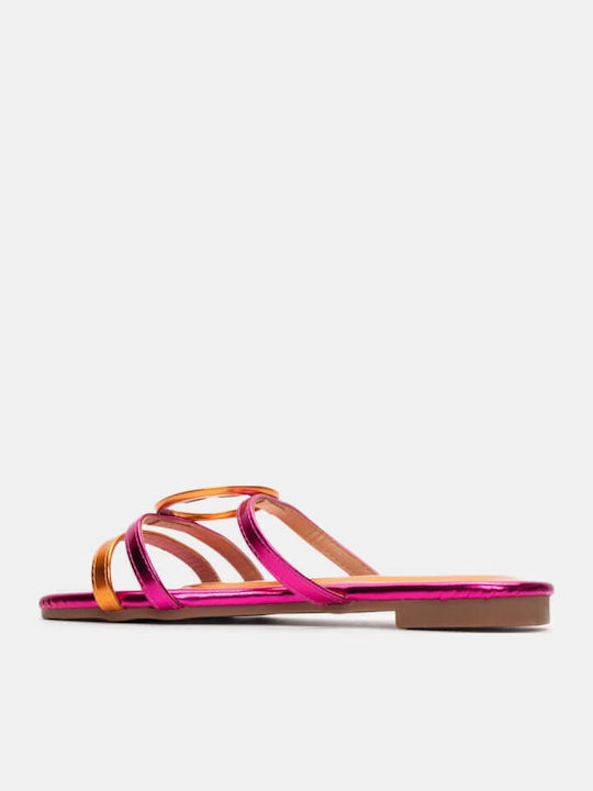 Women's Flat Sandals in Fuchsia Color