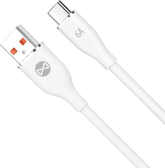 Forever USB 2.0 Cable USB-C male - USB-A 66W Λευκό 1m