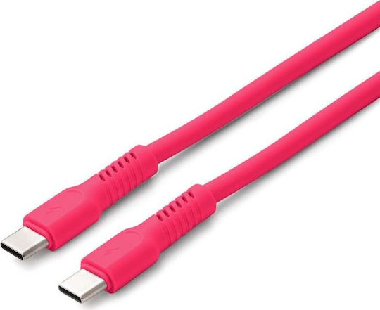 Colorum USB 2.0 Cable USB-C male - USB-C 60W PD Ροζ 1.8m CK60-CC-02