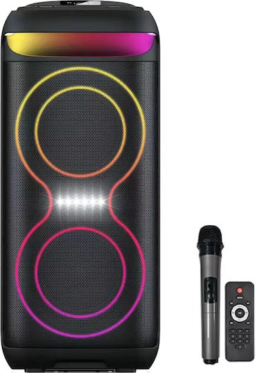 Boxă Karaoke cu Microfon Wireless și Efecte de Iluminare SM-6615 Negru