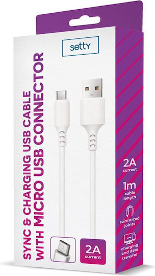 Setty Regulär USB 2.0 auf Micro-USB-Kabel Weiß 1m 1Stück