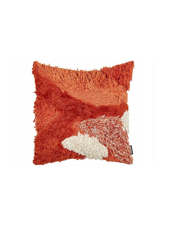 Beliani Μαξιλάρι Καναπέ Sagenia από 100% Βαμβάκι Orange 45x45εκ.