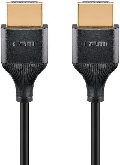 Goobay HDMI 2.0 Premium High Speed 4K 60Hz HDR Cable HDMI male - HDMI male 0.5m Μαύρο