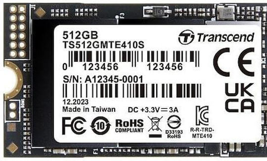 Transcend SSD 512GB Тип M.2 С Връзка PCI Express 4.0 TS512GMTE410S