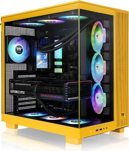 Thermaltake View 380 XL TG ARGB Геймърско бюро Midi Tower Компютърна кутия със страничен прозорец Bumblebee