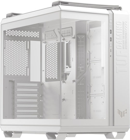 Asus TUF Gaming GT502 Horizon ARGB Midi Tower Компютърна кутия със страничен прозорец Бяло издание