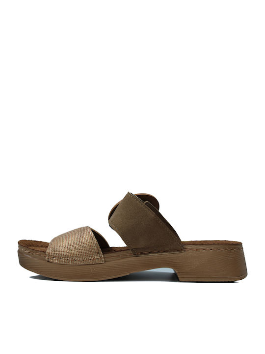 Women's Flat Sandals Anatomic in Beige Color
