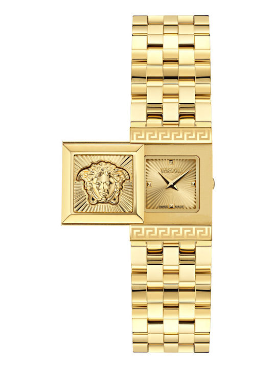 Versace Γυναικείο Ρολόι 18mm Μπαταρίας με Χρυσό Μεταλλικό Μπρασελέ