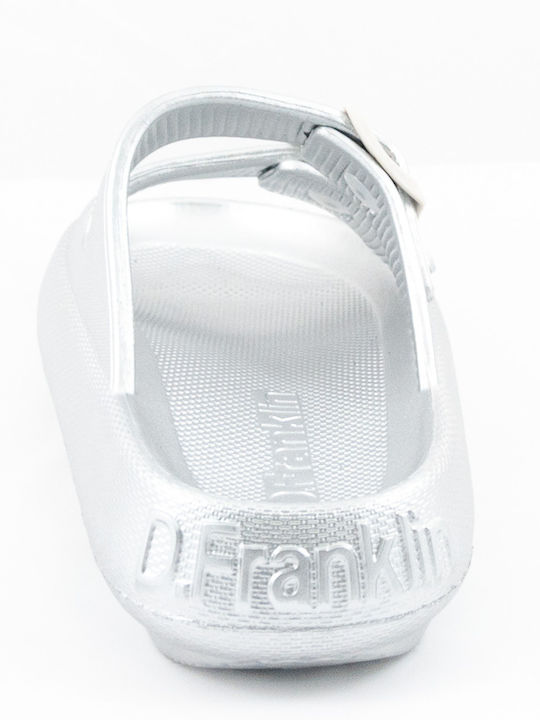 Flache Sandalen für Damen in Silber Farbe