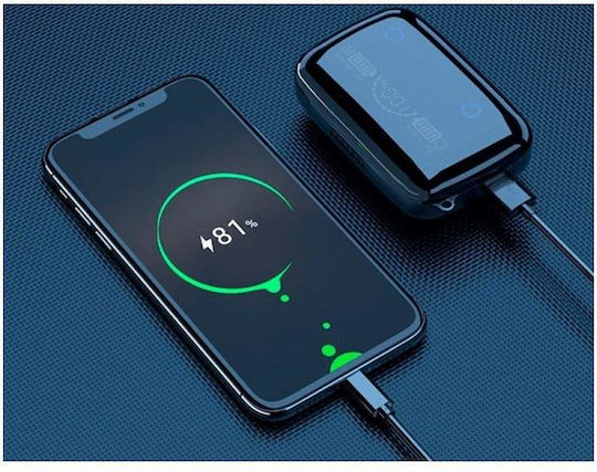 In-ear Bluetooth Handsfree Ακουστικά με Θήκη Φόρτισης Charging Case With Flashlight Digital Display