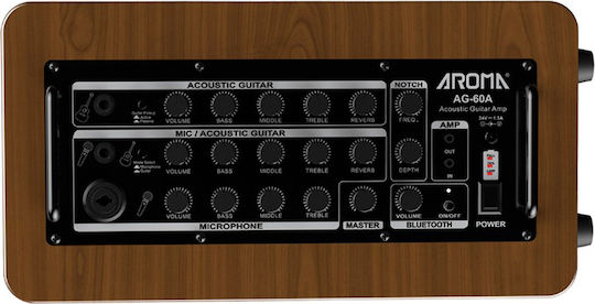 Aroma AG-60A Combo Amplificator Instrumente Acustice 2 x 5" 60W Negru