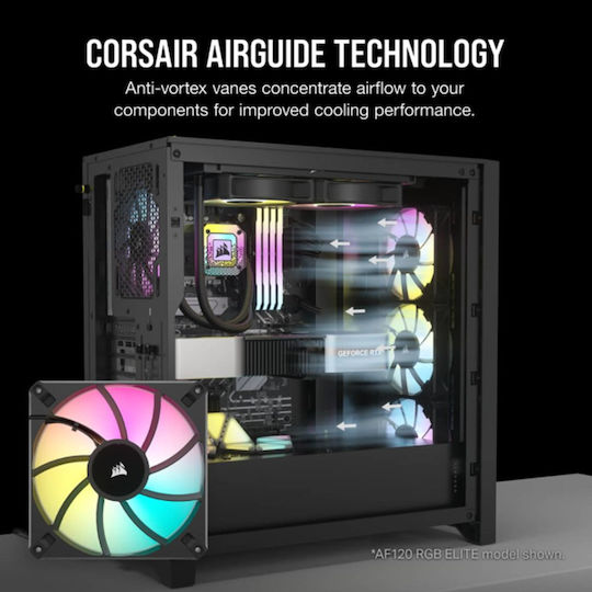 Corsair ICUE AF140 Elite Case Fan (1700rpm / 89cfm) με RGB Φωτισμό και Σύνδεση 4-Pin PWM 2τμχ