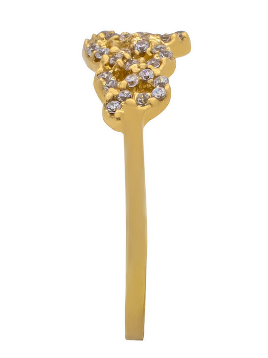 Savvas Design Damen Ring mit Zirkonia aus Gold 14K