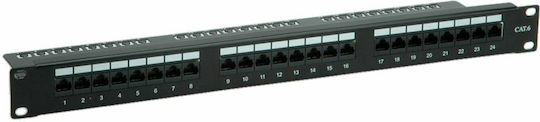 Roline Panou Patch pentru Rack 1U 19" 24 Porturi cat6 Negru