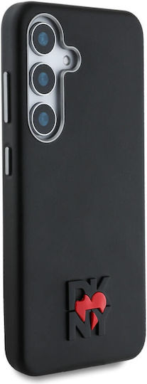 DKNY Leather Heart Of Ny Case Umschlag Rückseite Leder / Kunststoff / Synthetisches Leder / Silikon Schwarz (Galaxy S25)
