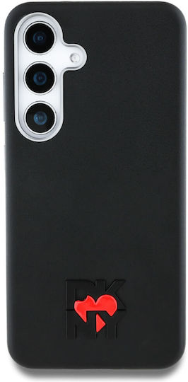 DKNY Leather Heart Of Ny Case Umschlag Rückseite Leder / Kunststoff / Synthetisches Leder / Silikon Schwarz (Galaxy S25)