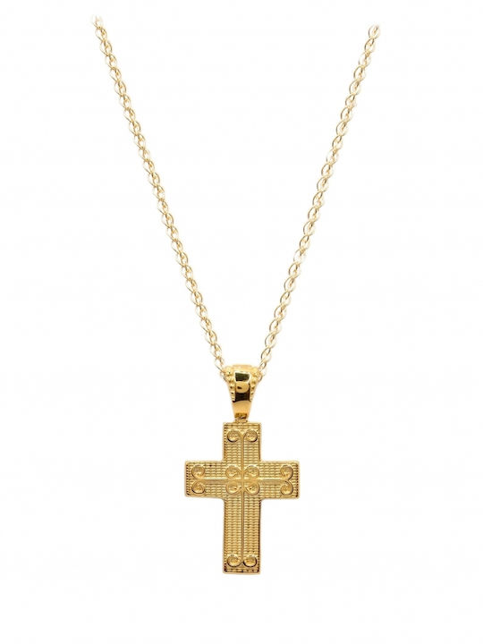 Art d or Women's Gold Cross 14K Double Sided with Chain