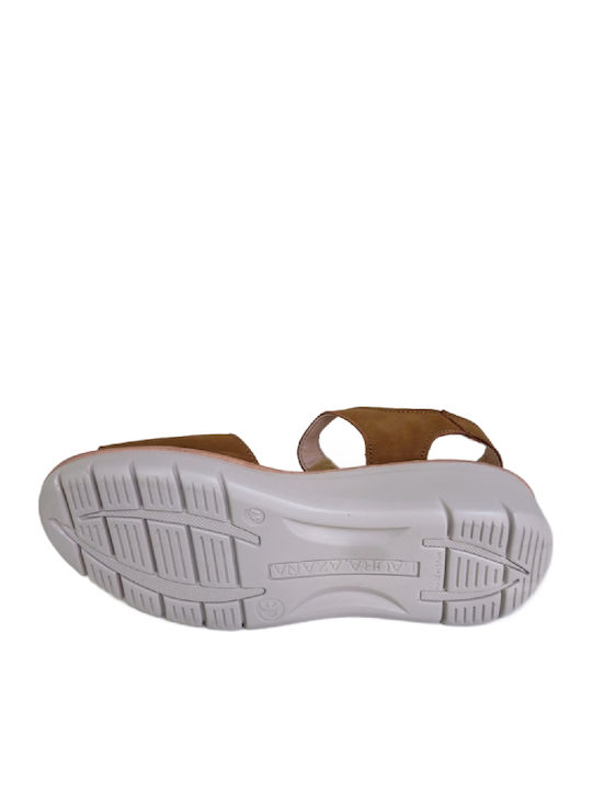 Damenplattformen Tabac Braun