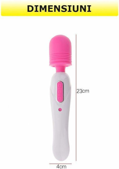 Vibrator cu Cap Flexibil Stimulare Clitoridiană Siks Vârf din Silicon 10 Moduri de Vibrație Masaj Impermeabil Dimensiuni 23 X 4 Cm Roz Alb