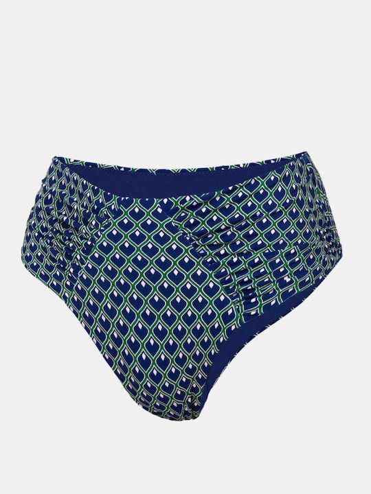 Bikini Slip Talie Înaltă Albastru