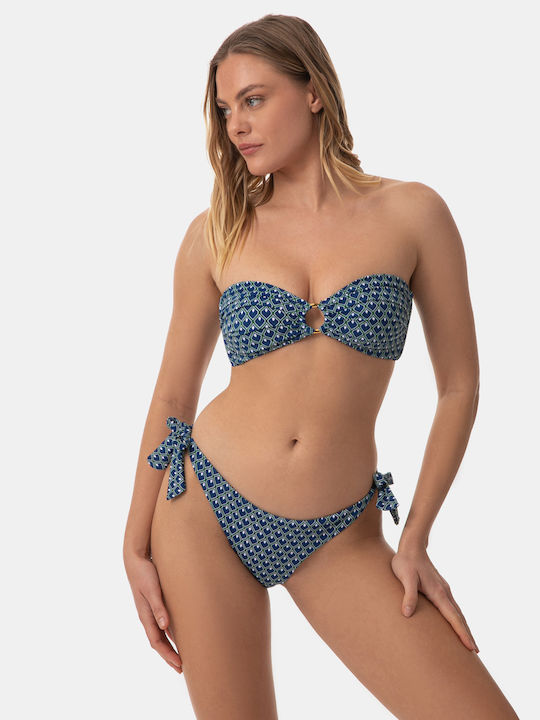 Strapless Bikini Top with Ring Drops Drops