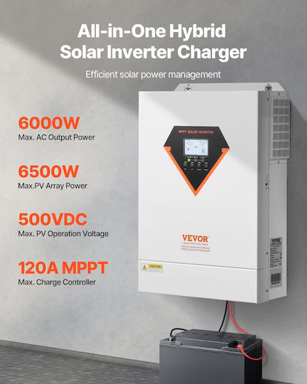 Vevor Hybrid Inverter Rated Power 6000W LWGPNKYTJ23038TOPV7