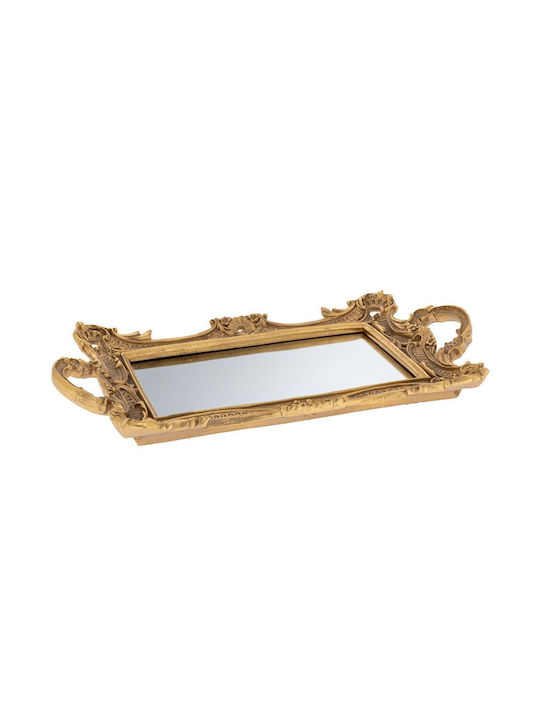 Iliadis Polyresin Rectangular Decorative Tray with Mirror 39.5x22x4cm