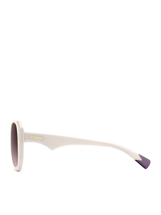 Missoni Women's Sunglasses with White Plastic Frame and Brown Gradient Lens
