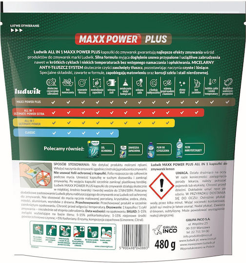 Ludwik Maxx Power Plus 30 Dishwasher Pods