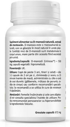 Zenyth D-Mannose Alte Suplimente Alimentare 30 Capsule Pe Bază De Plante