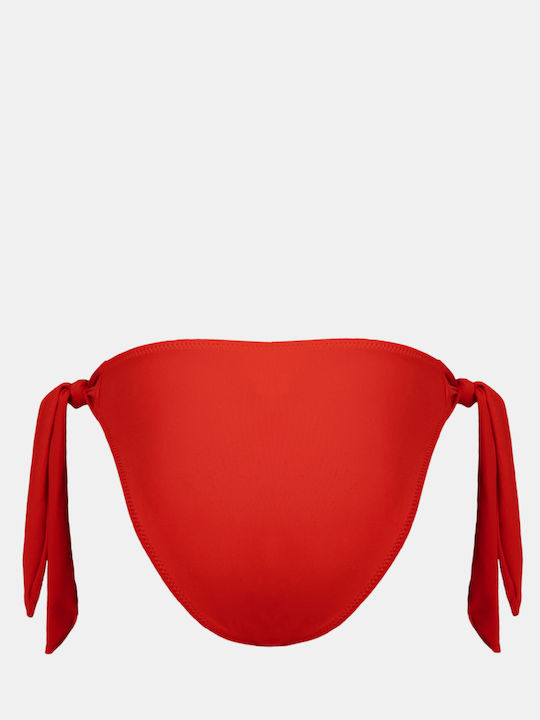 Bikini Slip με Κορδονάκια Κόκκινο