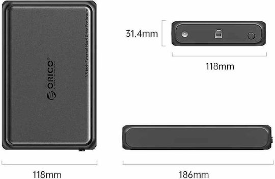 Orico Θήκη για Σκληρό Δίσκο 3.5" SATA III με σύνδεση USB 3.0