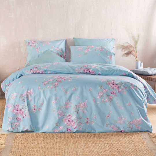 Rythmos Springtime Kissenbezug-Set mit Umschlagumschlag Blue 50x70cm.