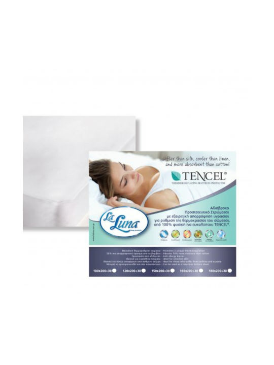 La Luna Tencel Pillow Protector Set Waterproof White 50x75cm.