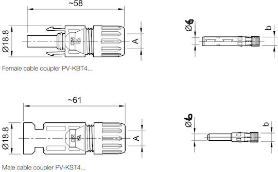 Staubli Photovoltaic MC4 Plug PV03034 1pcs