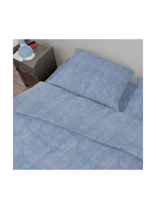 24home.gr Παιδική Premium Shadow Μαξιλαροθήκη με Φάσα Sky Blue 50x70εκ.