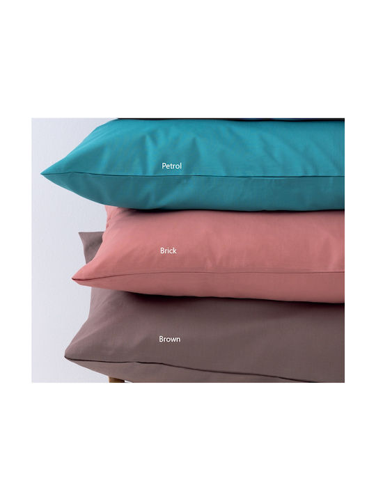 Palamaiki Etoile Pillowcase Set with Envelope Cover Brown 52x72cm.