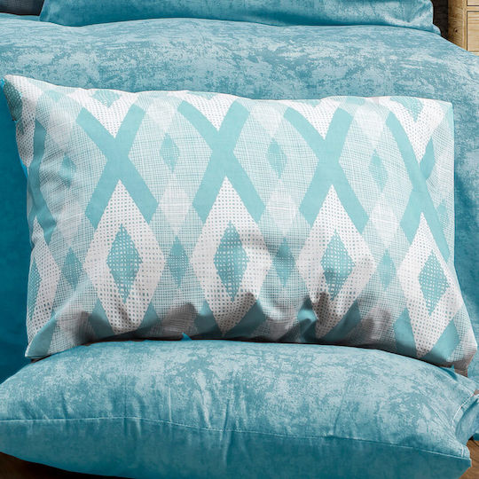 Dimcol Eudoxia Pillowcase Set with Envelope Cover 481 Sky Blue 50x70cm.