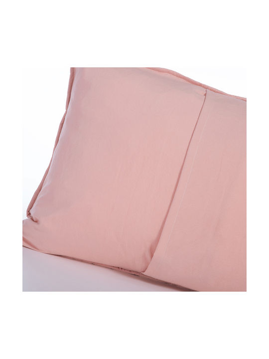 Nef-Nef Homeware Valia Pillowcase Set with Envelope Cover Peach 52x72cm.