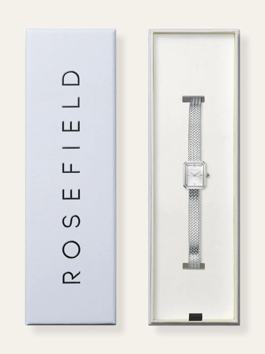 Rosefield Mini Octagon Women's Watch with Silver Metal Bracelet