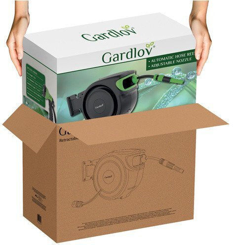 Gardlov Automatic Wall Mounted Garden Hose Box with 25m Hose