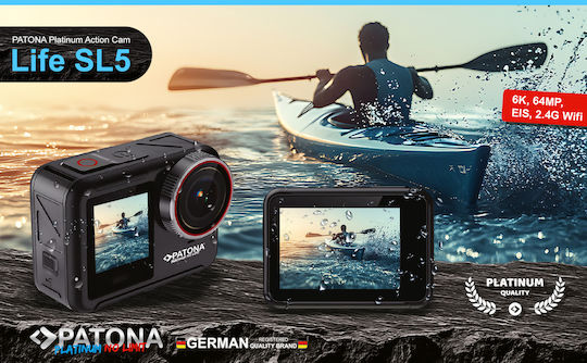 Patona Life SL5 6K Action Camera 6K Υποβρύχια με Οθόνη 2.35" και Wi-Fi Μαύρη