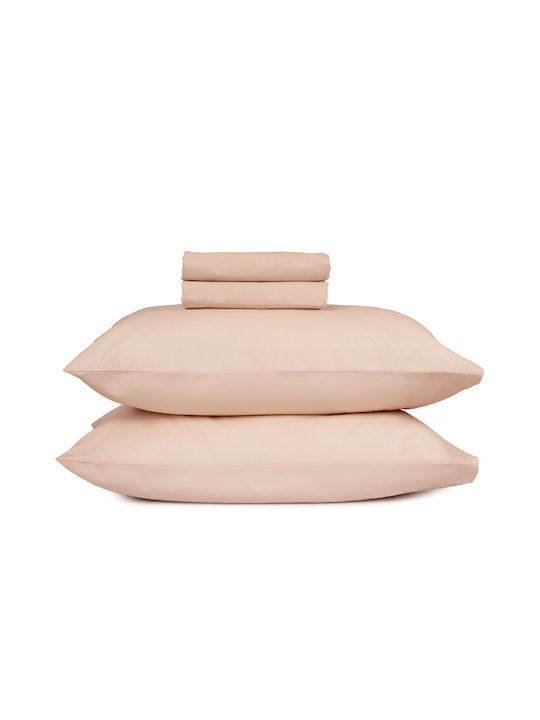 Sunshine Feelings Pillowcase Set with Envelope Cover Beige 50x70cm.