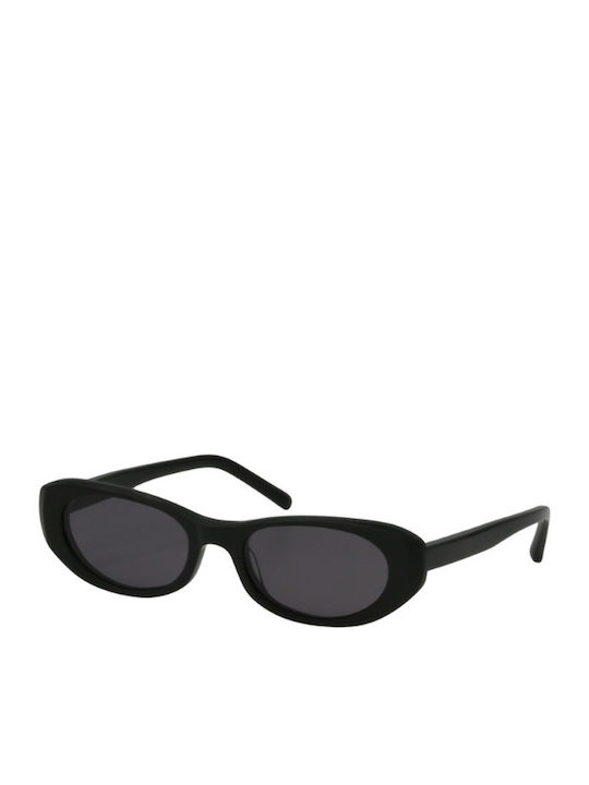 Women's Sunglasses with Black Plastic Frame and Black Lens